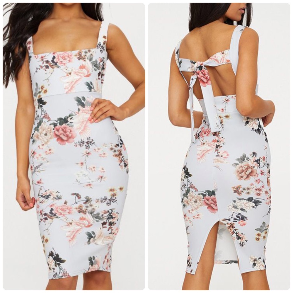 Pretty Little Thing Floral Midi Dress Size 2